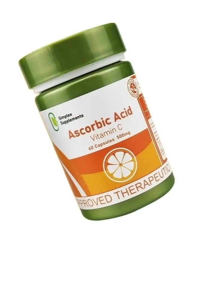Simplee Supplements Vitamin C Ascorbic Acid 60 Capsules | 500 mg Antioxidant Capsules for Daily Use - Image 4